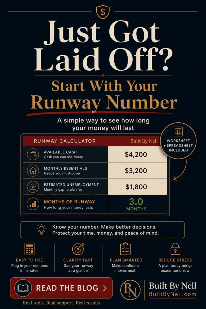 Just got laid off start with your runway number calculator by Built By Nell