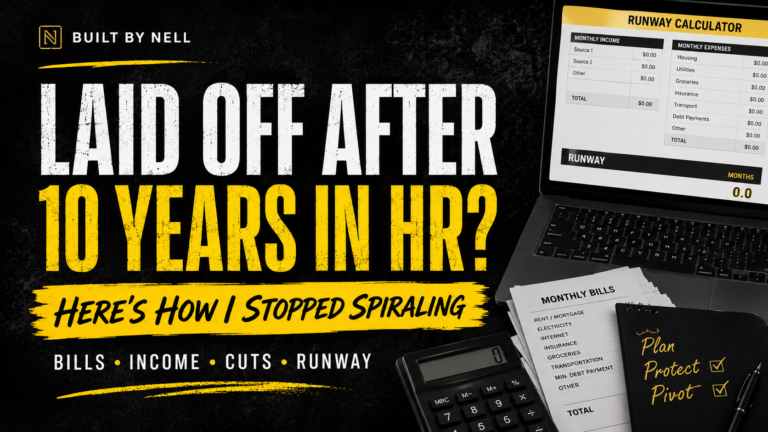 Laid off after 10 years in HR and using a layoff money plan with bills, income, cuts, and runway to stop spiraling after job loss.