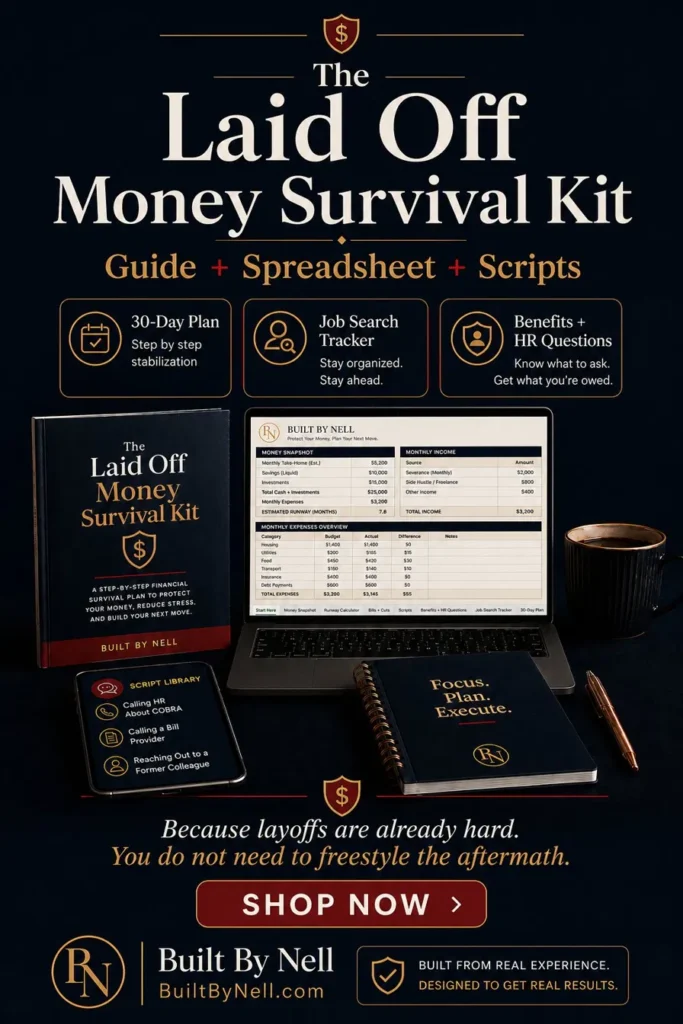 The Laid Off Money Survival Kit guide spreadsheet and scripts by Built By Nell