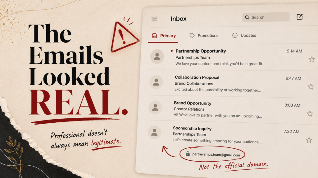 fake brand deal email warning signs