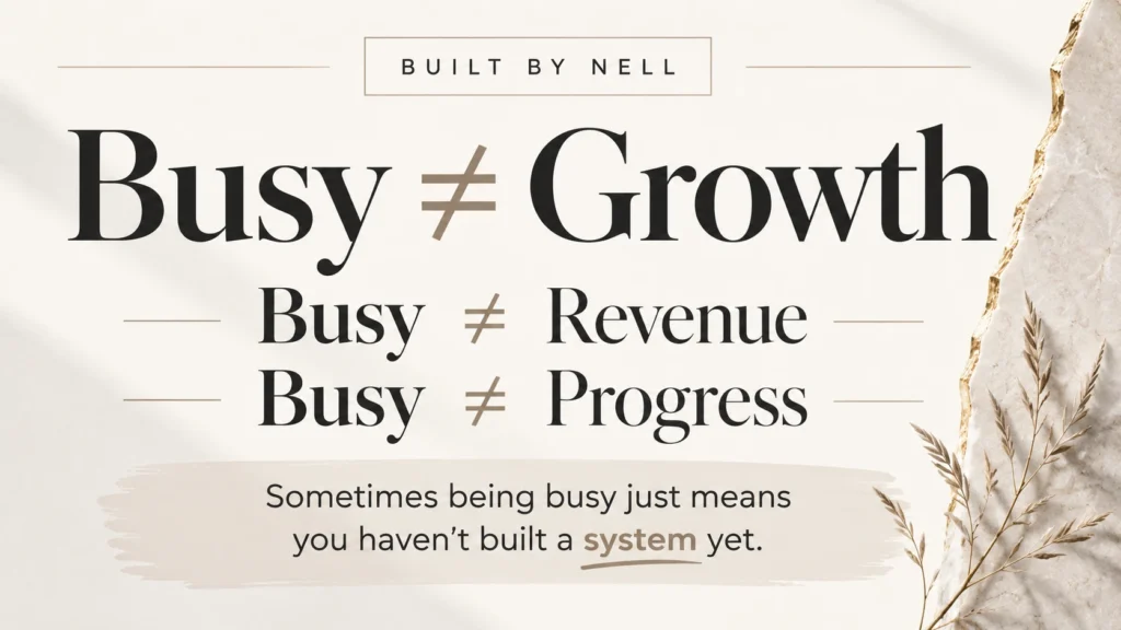 Busy does not equal growth, revenue, or progress in business