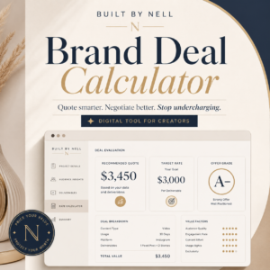 Brand Deal Calculator digital tool for creators by Built By Nell