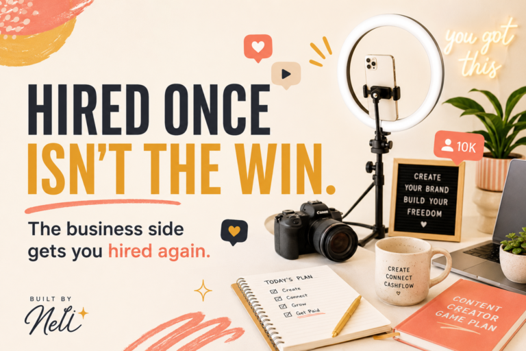 Influencer brand deals graphic showing why strong content alone does not guarantee repeat brand work